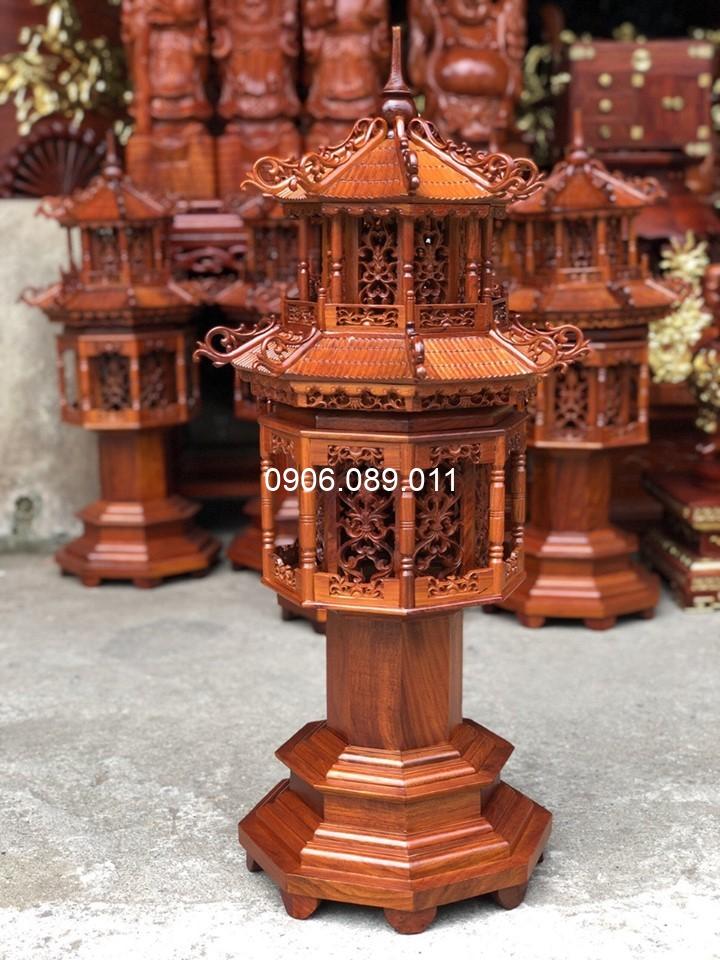 Đèn thờ tháp 2 tầng gỗ hương Đồng Kỵ cao 1m