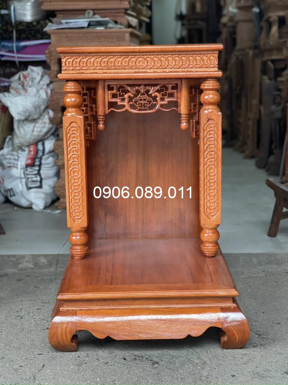 Ban thờ thần tài thổ địa gỗ hương cột vuông