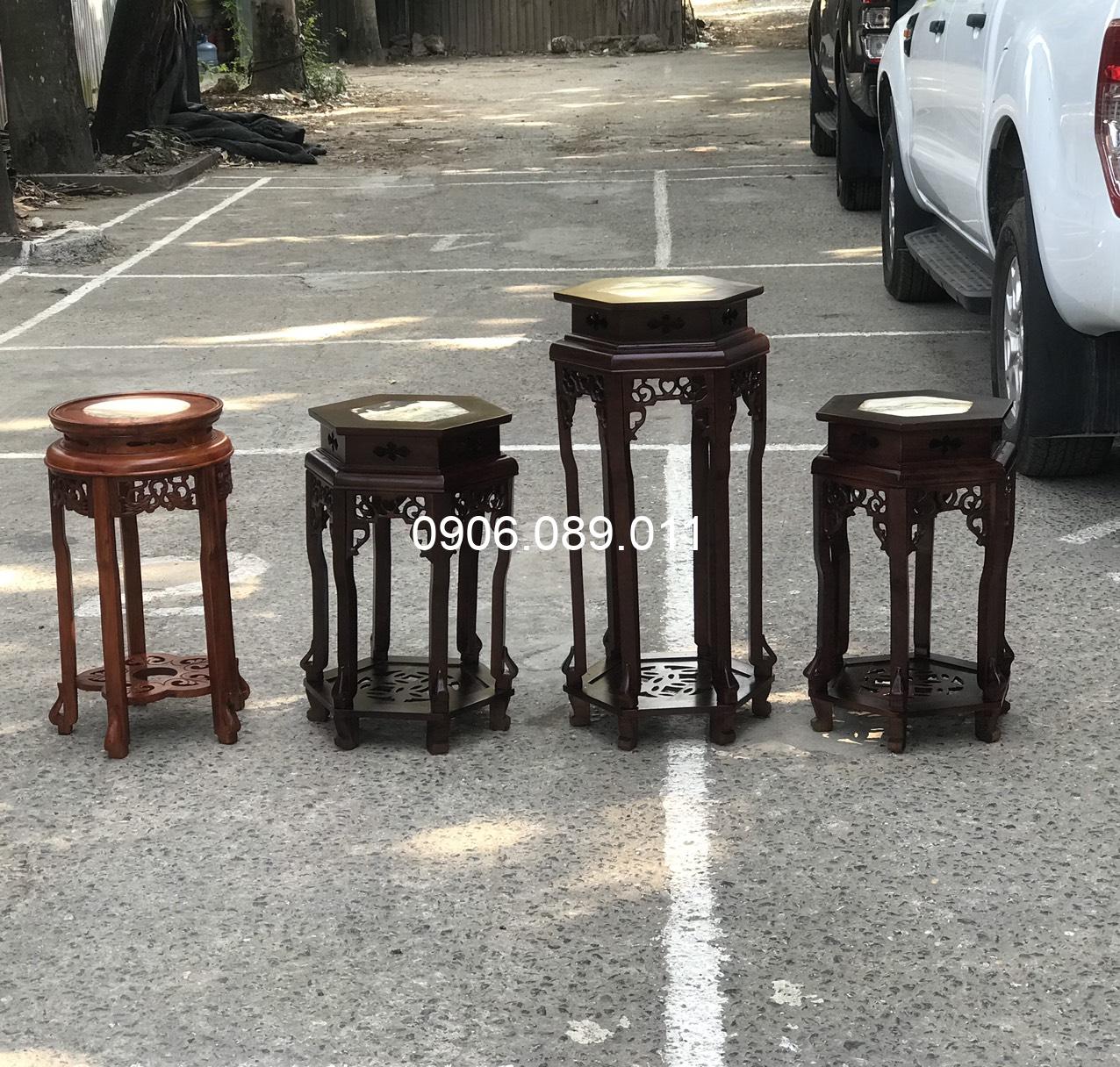 Đôn gỗ lục giác