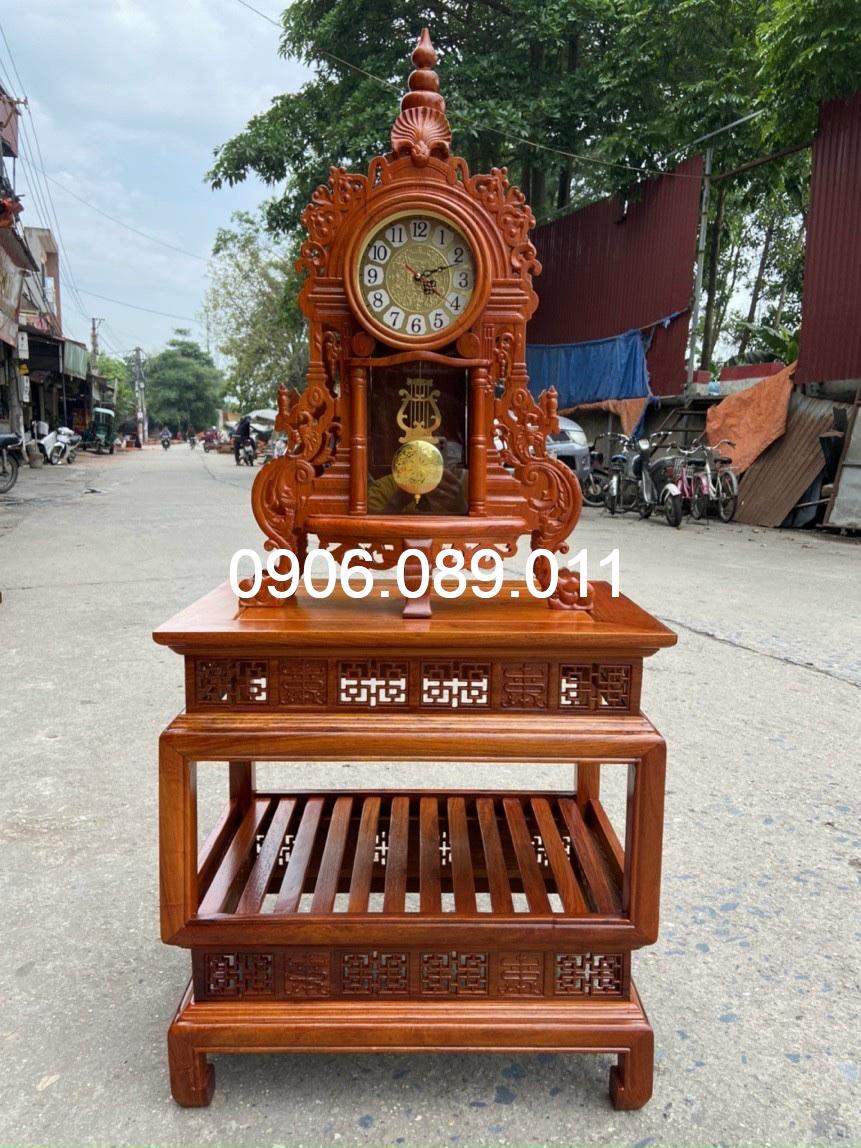 Đồng hồ để bàn gỗ hương