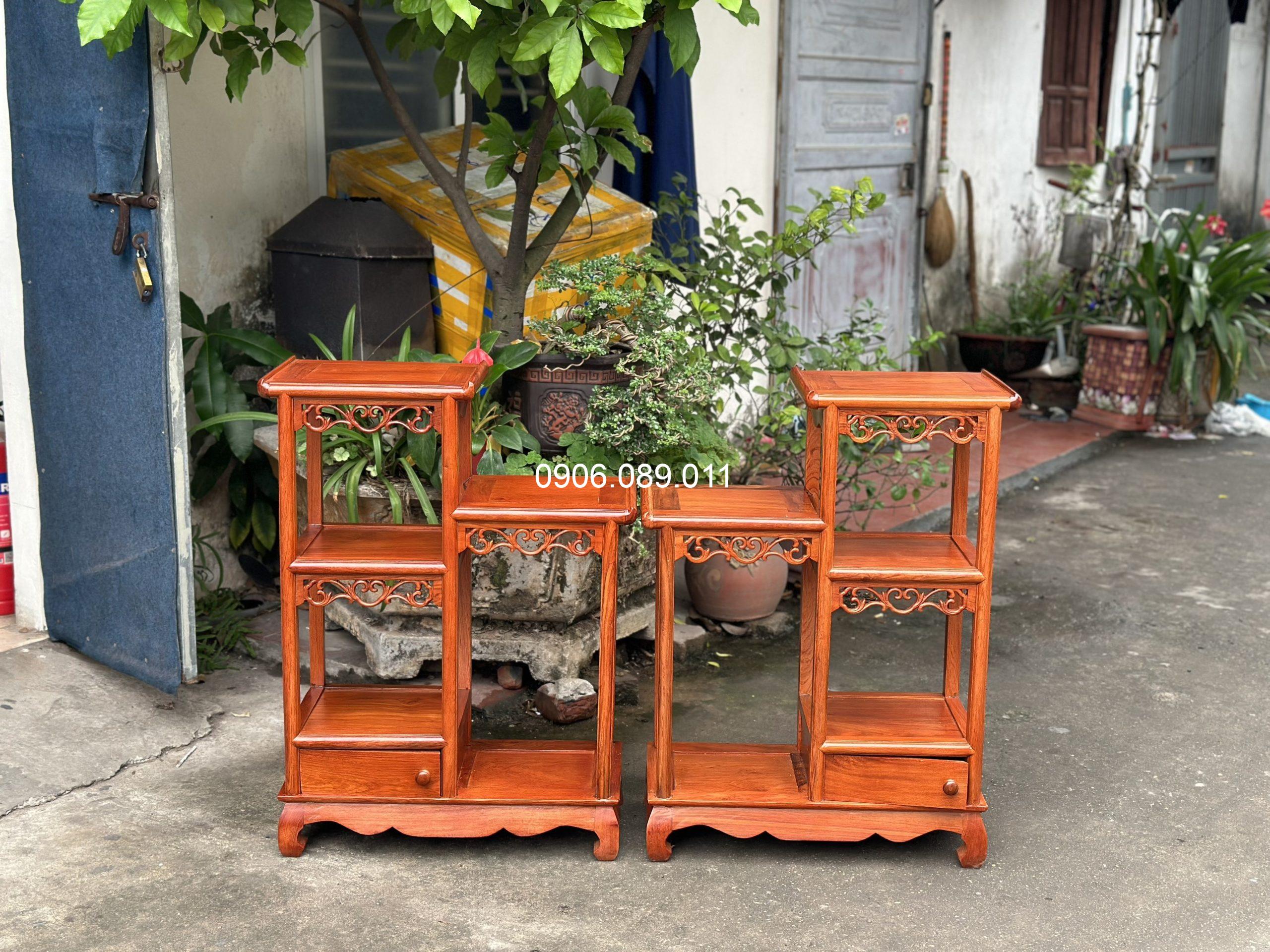 Nhị sơn thùng gỗ hương Đồng Kỵ cao 80cm