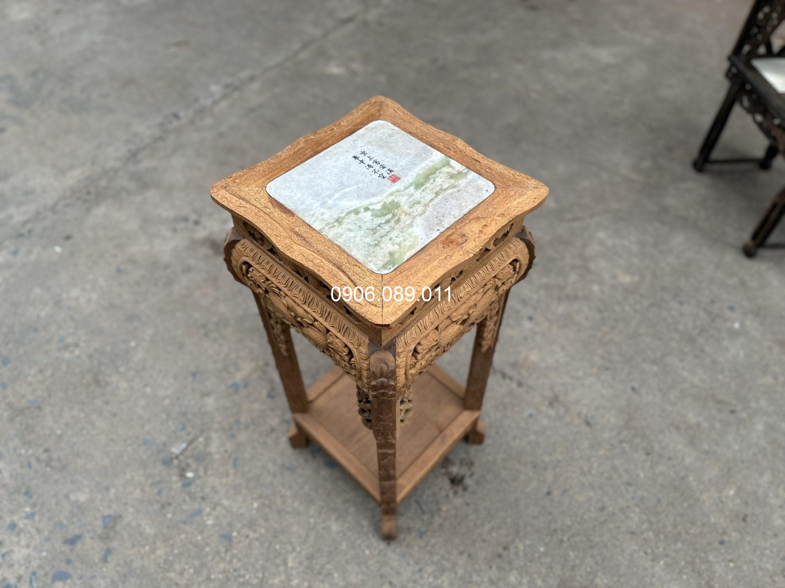 Đôn gỗ gụ cá chép cao 70