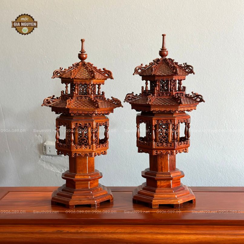 Đèn thờ gỗ hương 60cm DT69