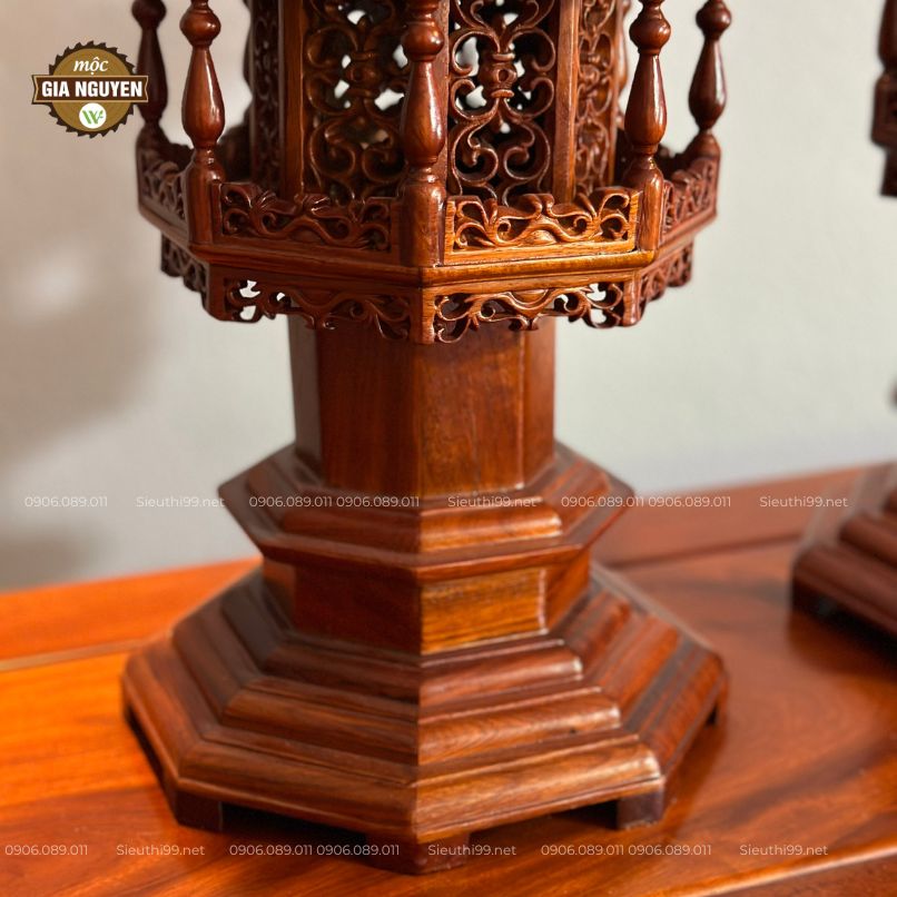 Đèn thờ gỗ hương 60cm DT69