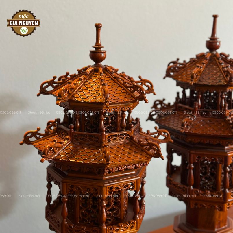 Đèn thờ gỗ hương 60cm DT69
