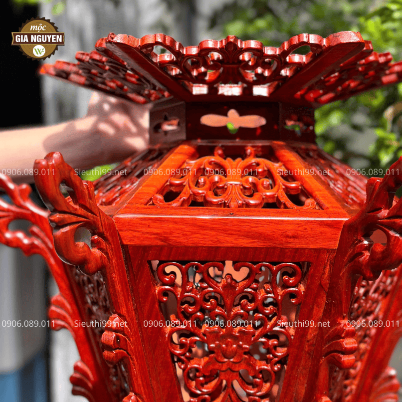 Đèn Lồng Gỗ Hương Hình Quả Dành DLG23