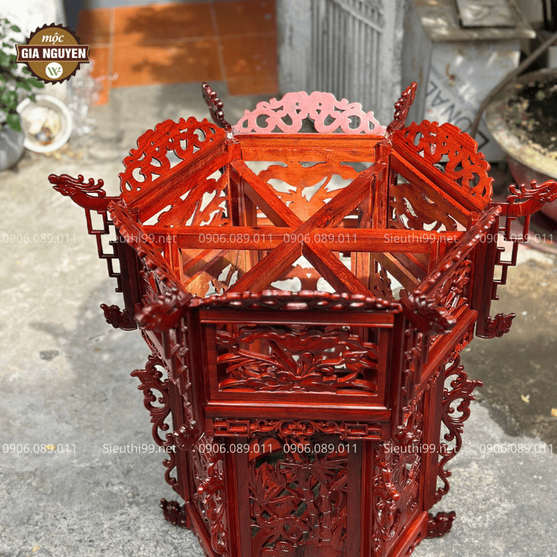 Đèn Lồng Gỗ Hương Cỡ Đại Cao 80 cm DLG11