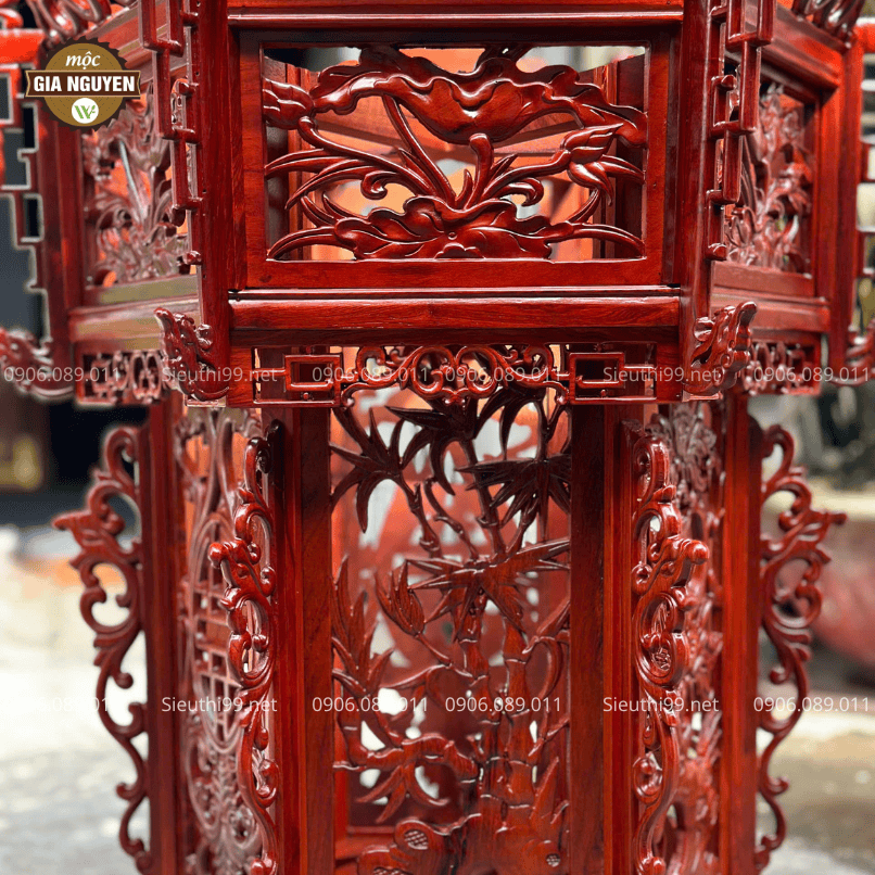 Đèn Lồng Gỗ Hương Cỡ Đại Cao 80 cm DLG11