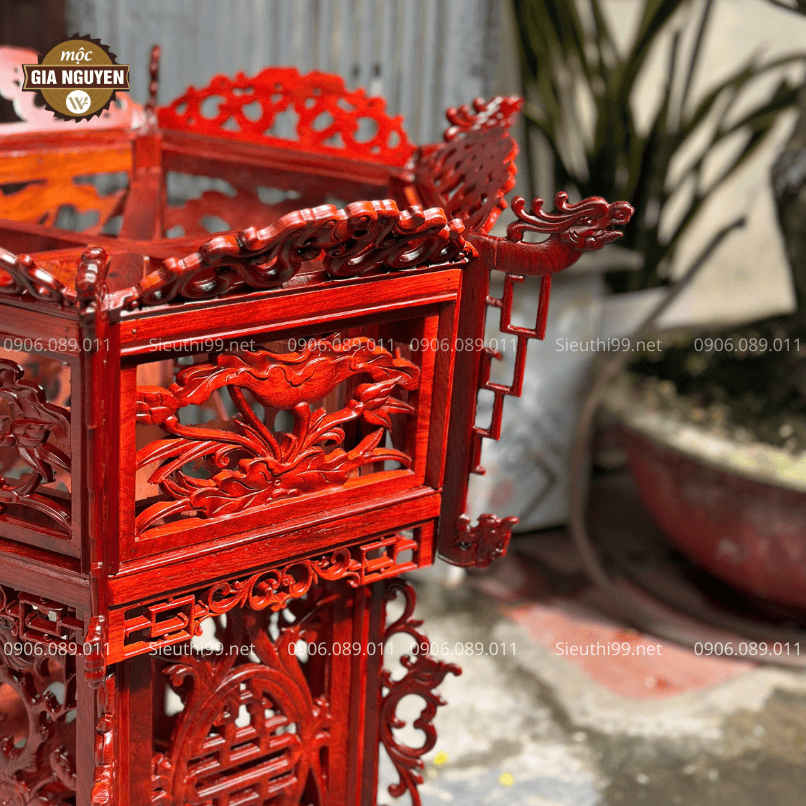 Đèn Lồng Gỗ Hương Cỡ Đại Cao 80 cm DLG11