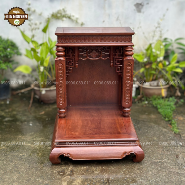 Bàn Thờ Thần Tài Gỗ Hương Màu Óc Chó FG02