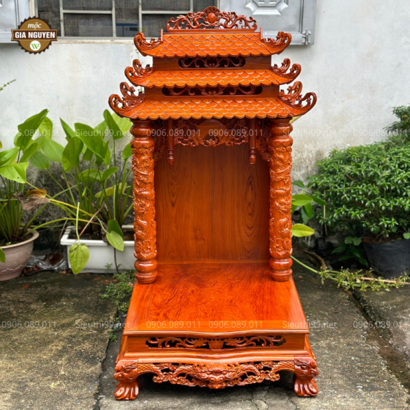 Bàn Thờ Thần Tài Gỗ Hương 61x69 cm