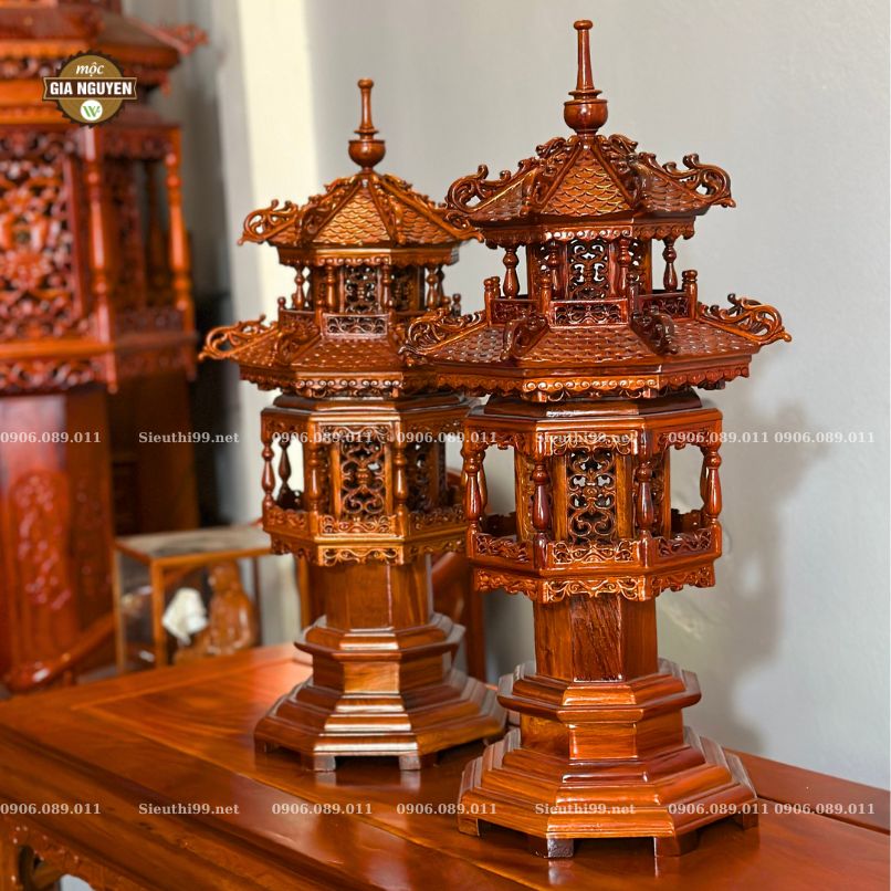 Đèn thờ gỗ hương 60cm DT69 - Ảnh 4