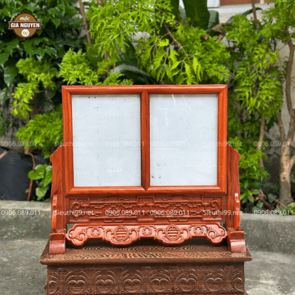 Khung Ảnh Thờ Đôi Gỗ Hương Chữ Thọ HP96