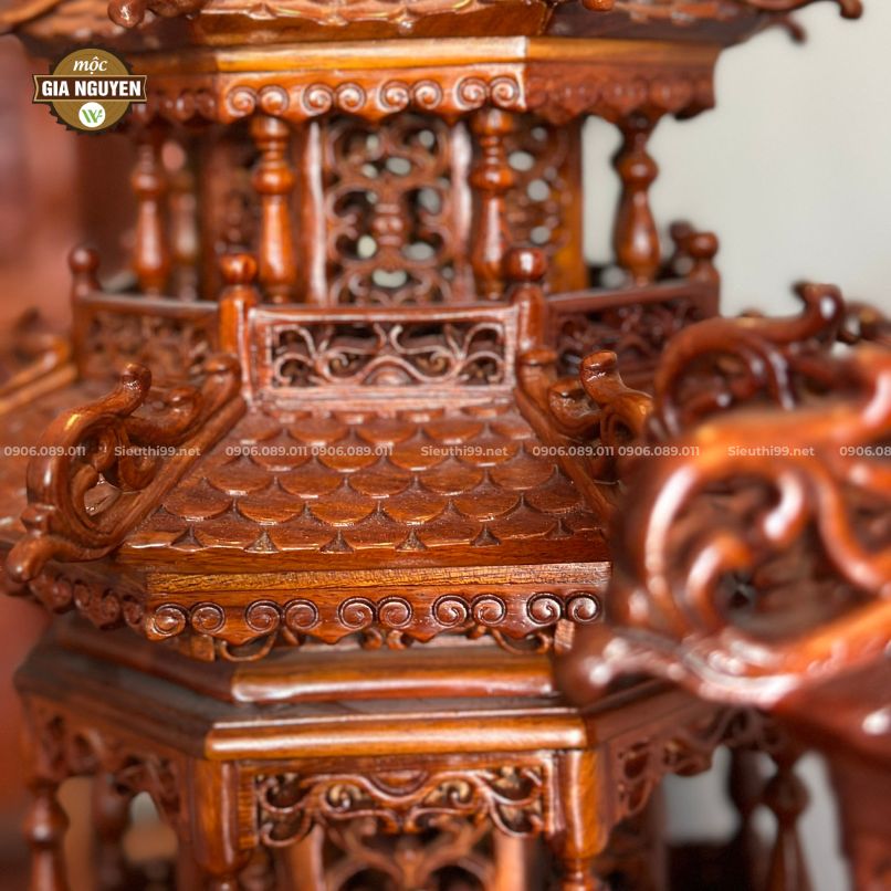 Đèn thờ gỗ hương 60cm DT69 - Ảnh 6