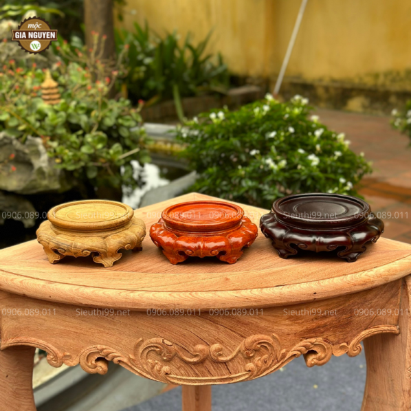 Đôn Tròn Bẹt Gỗ Hương Đa Dạng Màu Và Kích Thước HJ18