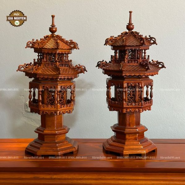 Đèn thờ gỗ hương 60cm DT69