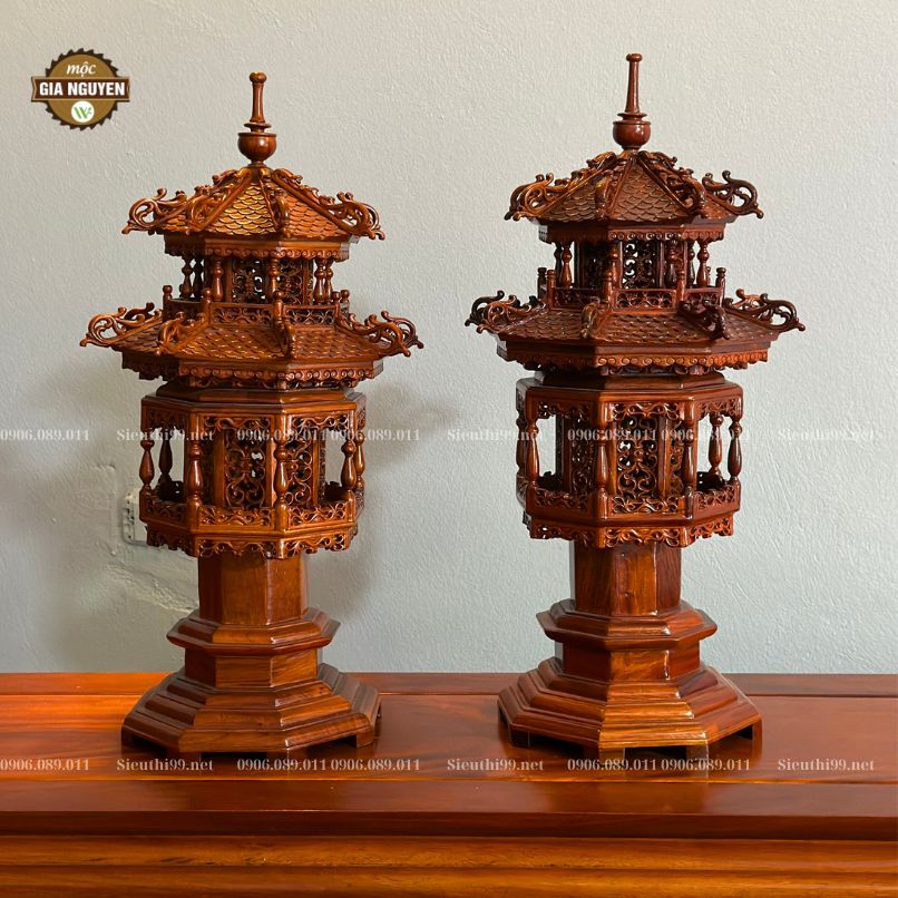 Đèn thờ gỗ hương 60cm DT69