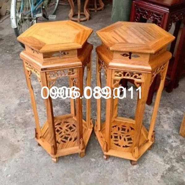 Đôn lục giác gỗ gõ