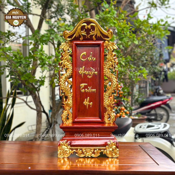 Bài Vị Gỗ Hương Cửu Huyền Trăm Họ Cao 48 cm BH03