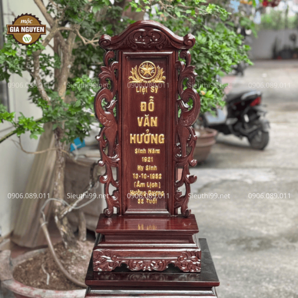 Bài Vị Liệt Sỹ Gỗ Hương Cao 58 cm BH13