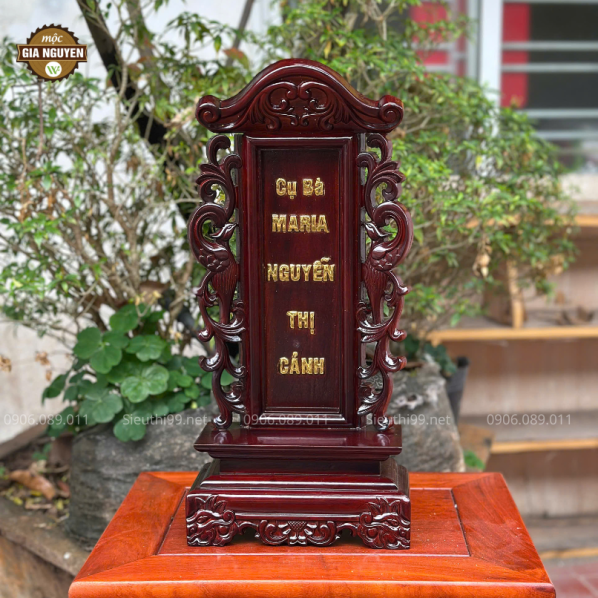 Bài vị Công giáo Gỗ Hương 48cm BV63