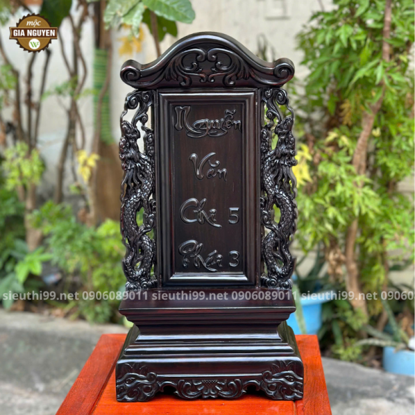 Bài Vị Song Long Gỗ Trắc Cao Cấp 41cm BV50