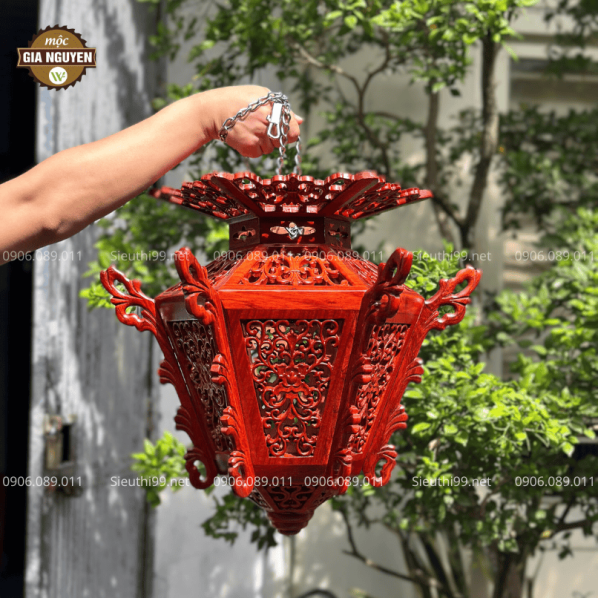 Đèn Lồng Gỗ Hương Hình Quả Dành DLG23
