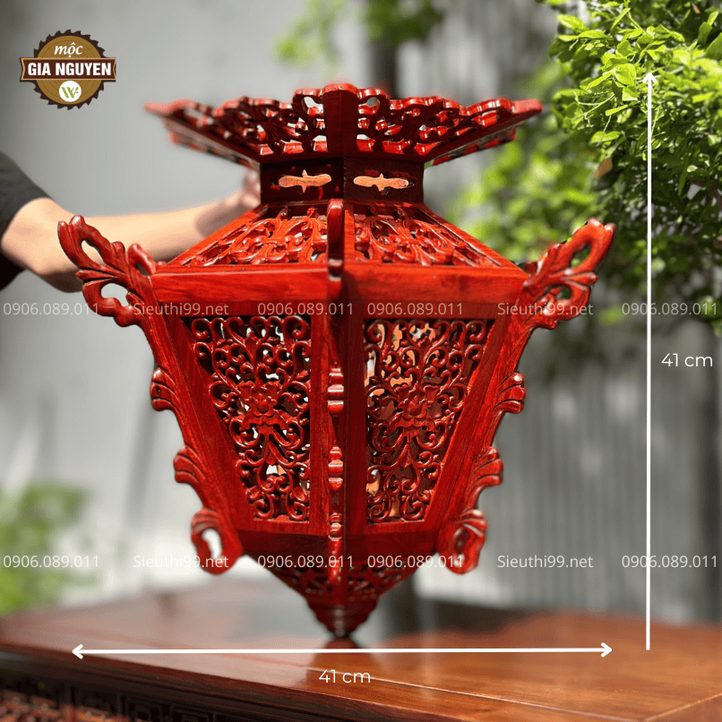 Đèn Lồng Gỗ Hương Hình Quả Dành DLG23 - Ảnh 2