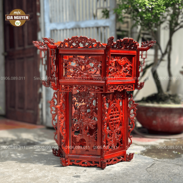 Đèn Lồng Gỗ Hương Cỡ Đại Cao 80 cm DLG11
