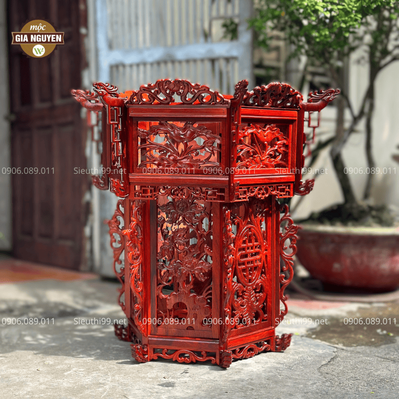 Đèn Lồng Gỗ Hương Cỡ Đại Cao 80 cm DLG11