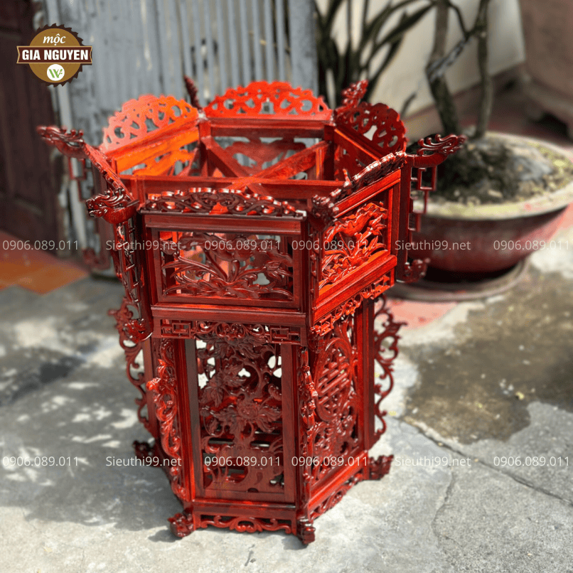 Đèn Lồng Gỗ Hương Cỡ Đại Cao 80 cm DLG11 - Ảnh 3