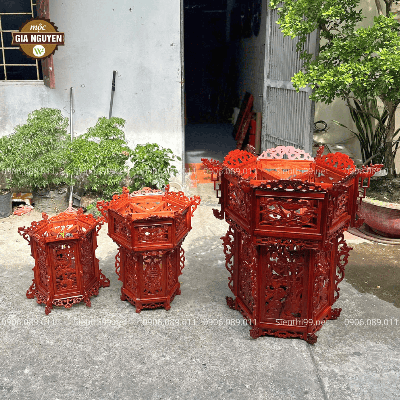 Đèn Lồng Gỗ Hương Cỡ Đại Cao 80 cm DLG11 - Ảnh 9
