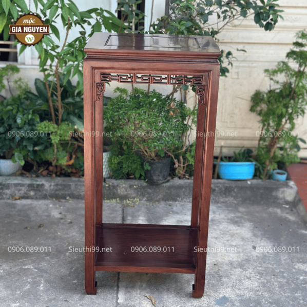 Đôn Chữ Nhật Gỗ Hương Màu Óc Chó Cao 1m27 DCN11