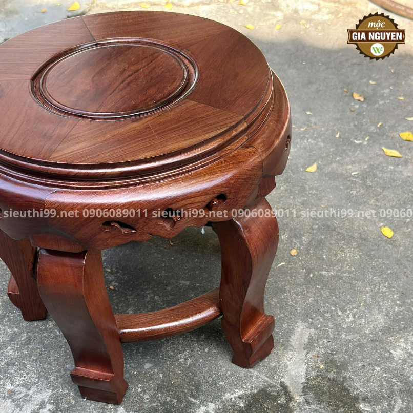 Đôn Tròn Gỗ Hương 30x30cm DT01 - Ảnh 8