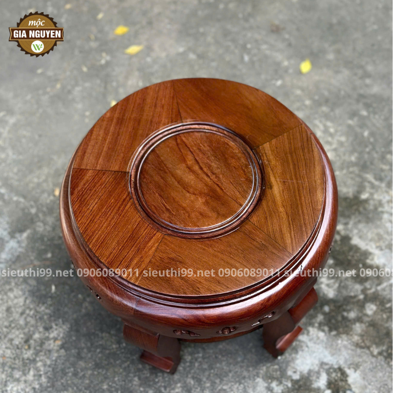 Đôn Tròn Gỗ Hương 30x30cm DT01 - Ảnh 7