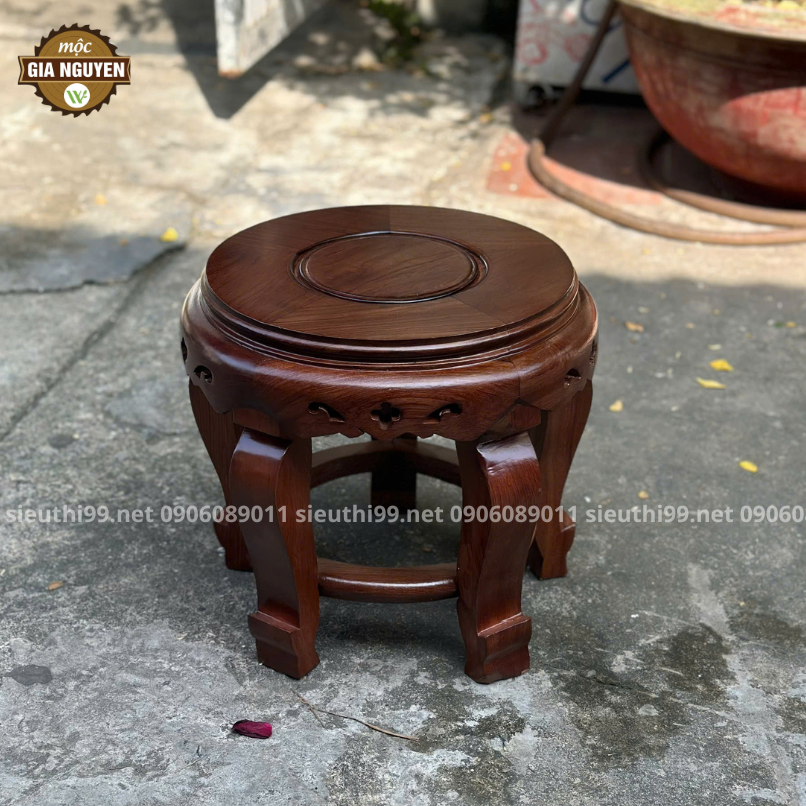 Đôn Tròn Gỗ Hương 30x30cm DT01