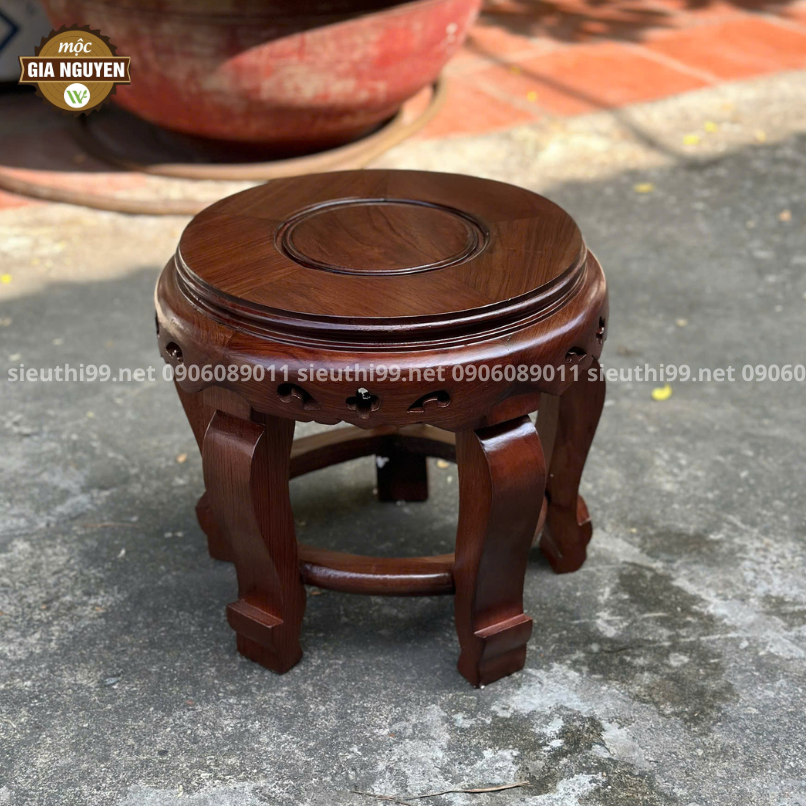 Đôn Tròn Gỗ Hương 30x30cm DT01 - Ảnh 5