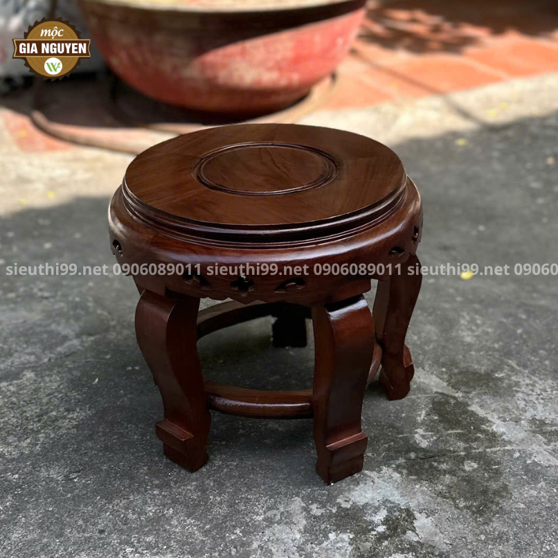 Đôn Tròn Gỗ Hương 30x30cm DT01 - Ảnh 4