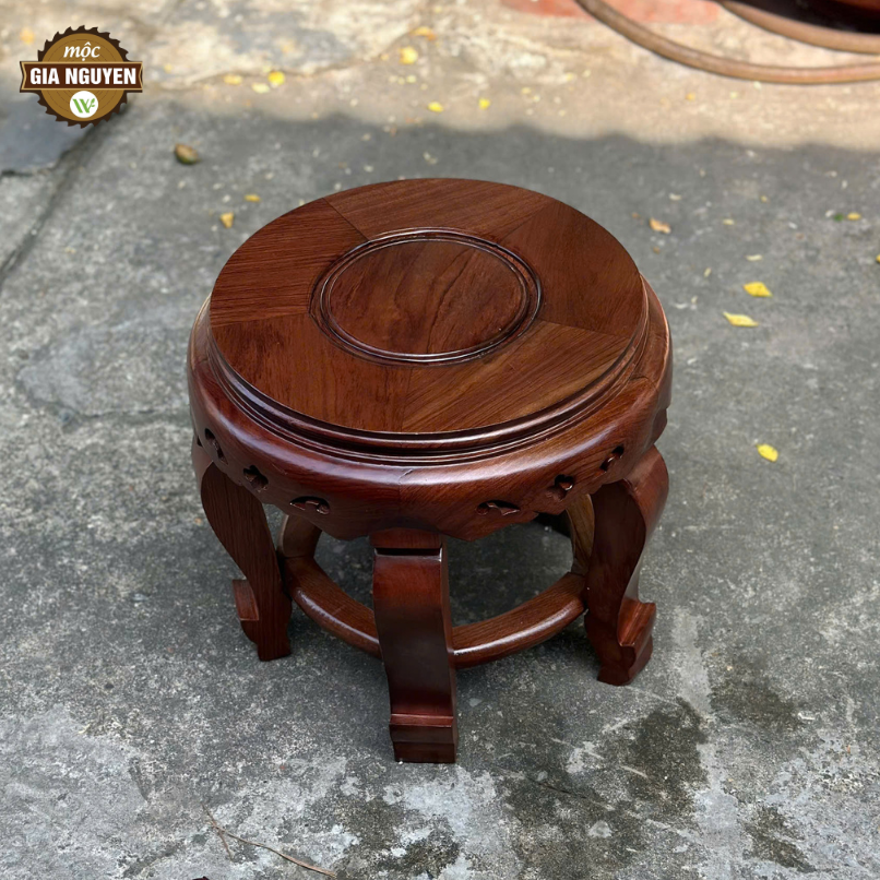 Đôn Tròn Gỗ Hương 30x30cm DT01 - Ảnh 6