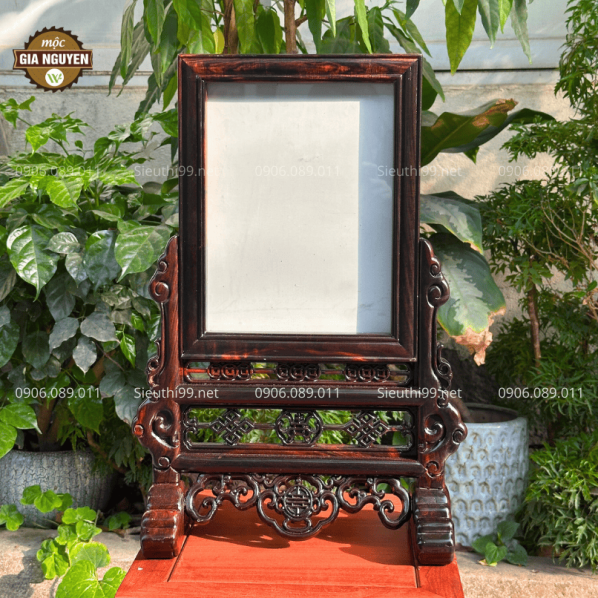 Khung Ảnh Thờ Gỗ Trắc Chữ Thọ 25x35 cm AK02