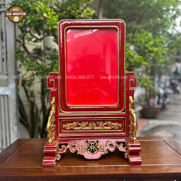 Khung Ảnh Thờ Chữ Thọ Gỗ Hương Sơn Son Thếp Vàng KA07