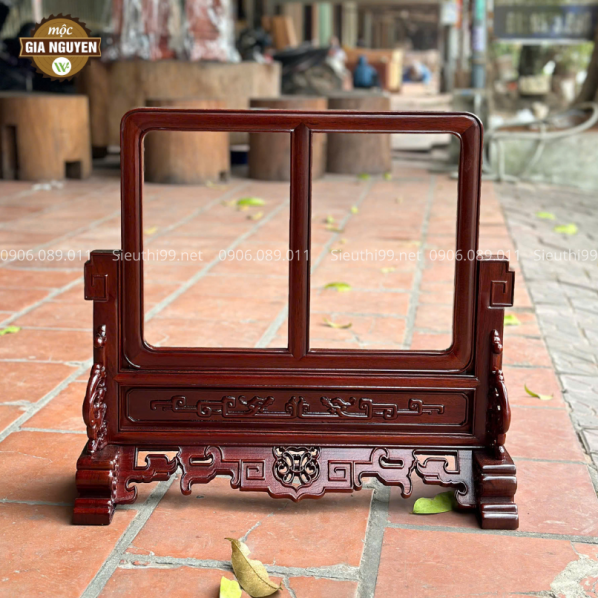Khung Ảnh Thờ Đôi Gỗ Gụ 20x30cm KA06