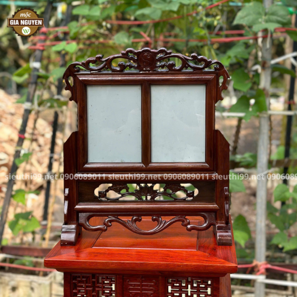 Khung Ảnh Thờ Đôi Gỗ Hương Màu Óc Chó 13x18cm KA05