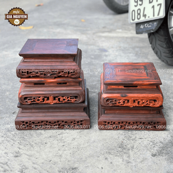Kỷ Vuông Gỗ Trắc Kê Bình Hoa Chậu Cây KV18