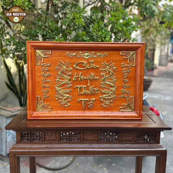 Tranh Cửu Huyền Thất Tổ Gỗ Hương Dát Vàng TC04
