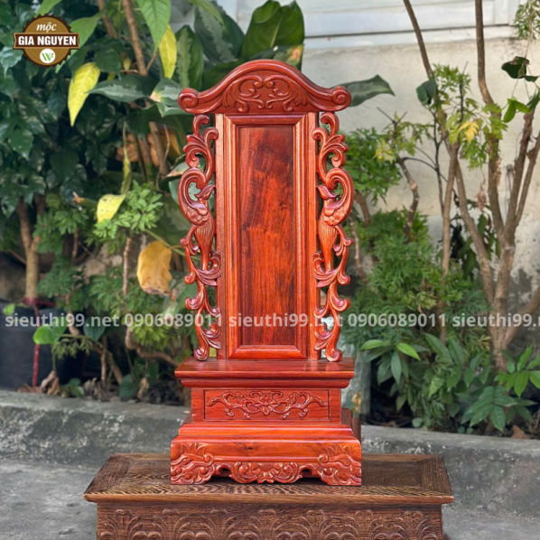 Bài Vị Song Phụng Gỗ Hương 58cm BV51