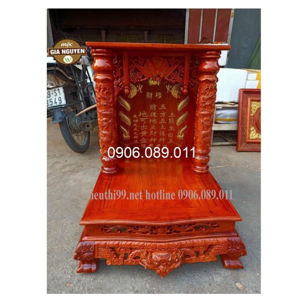 Ban thờ mái bằng Đồng Kỵ gỗ hương dát vàng