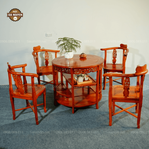 Bộ Bàn Ghế Gỗ Hương Cao Cấp QR67