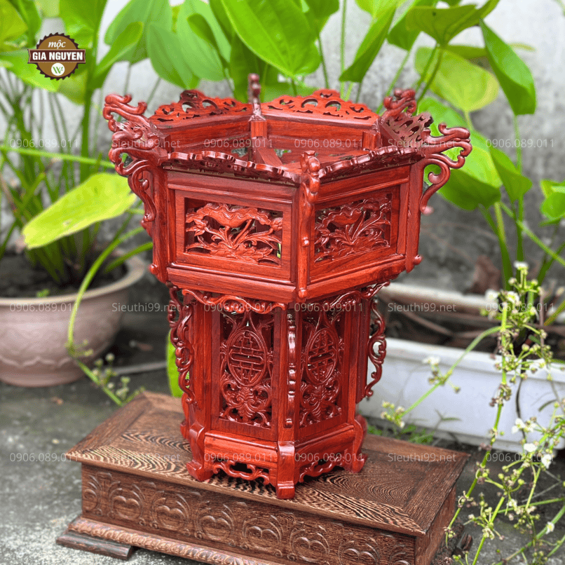 Đèn Lồng Gỗ Hương Hoa Sen 45cm DFK99 - Ảnh 2