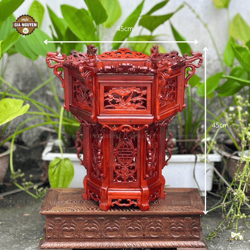 Đèn Lồng Gỗ Hương Hoa Sen 45cm DFK99 - Ảnh 3